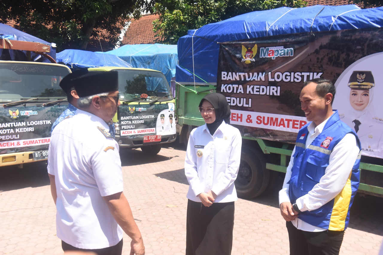 Bantuan dari Kota Kediri Tiba di Sumatera, Mbak Vinanda: Semoga Jadi Penyemangat Korban