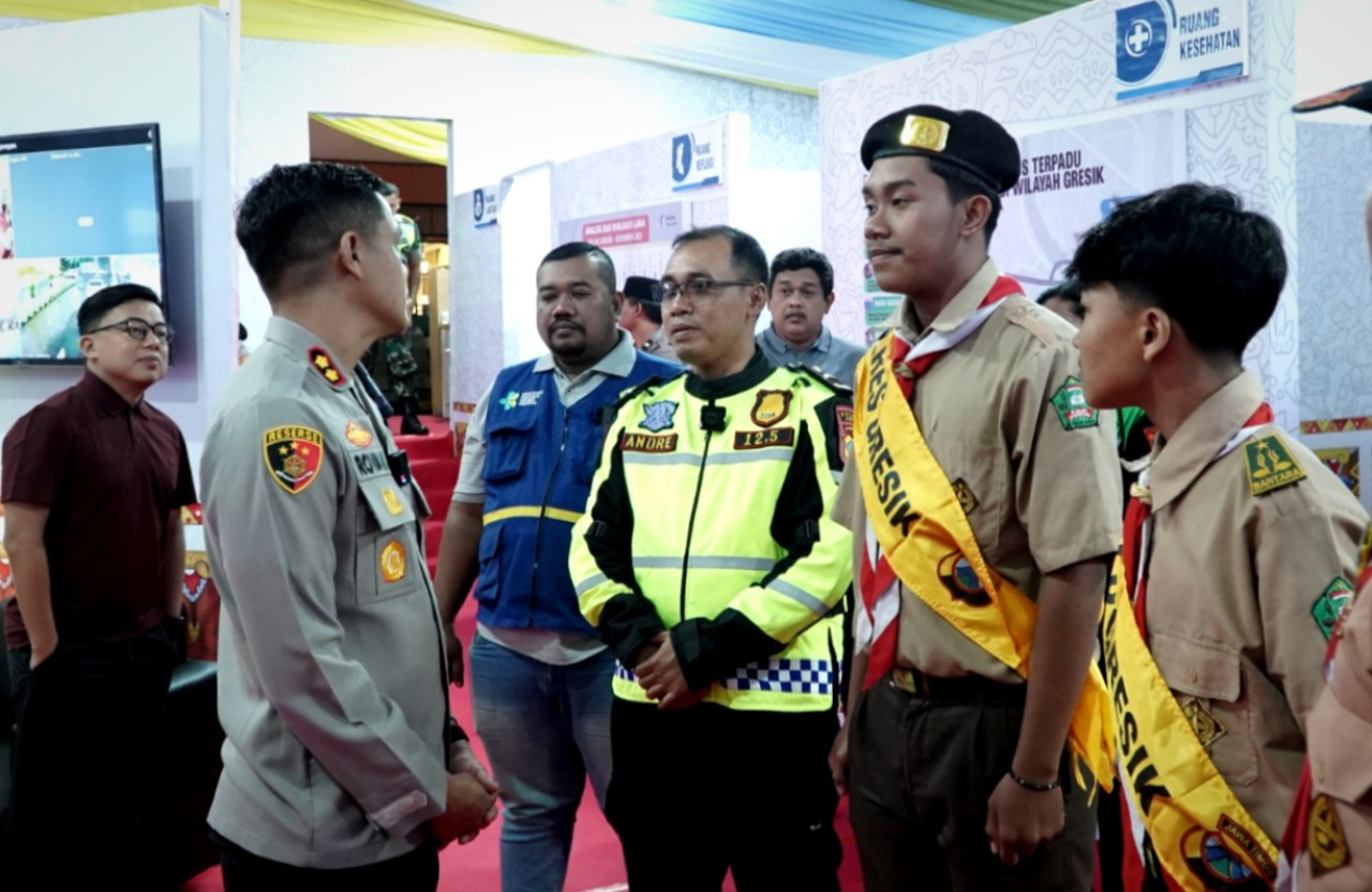 Kapolres Gresik Pantau Pos Pelayanan Gress Mall, Pastikan Keamanan Nataru