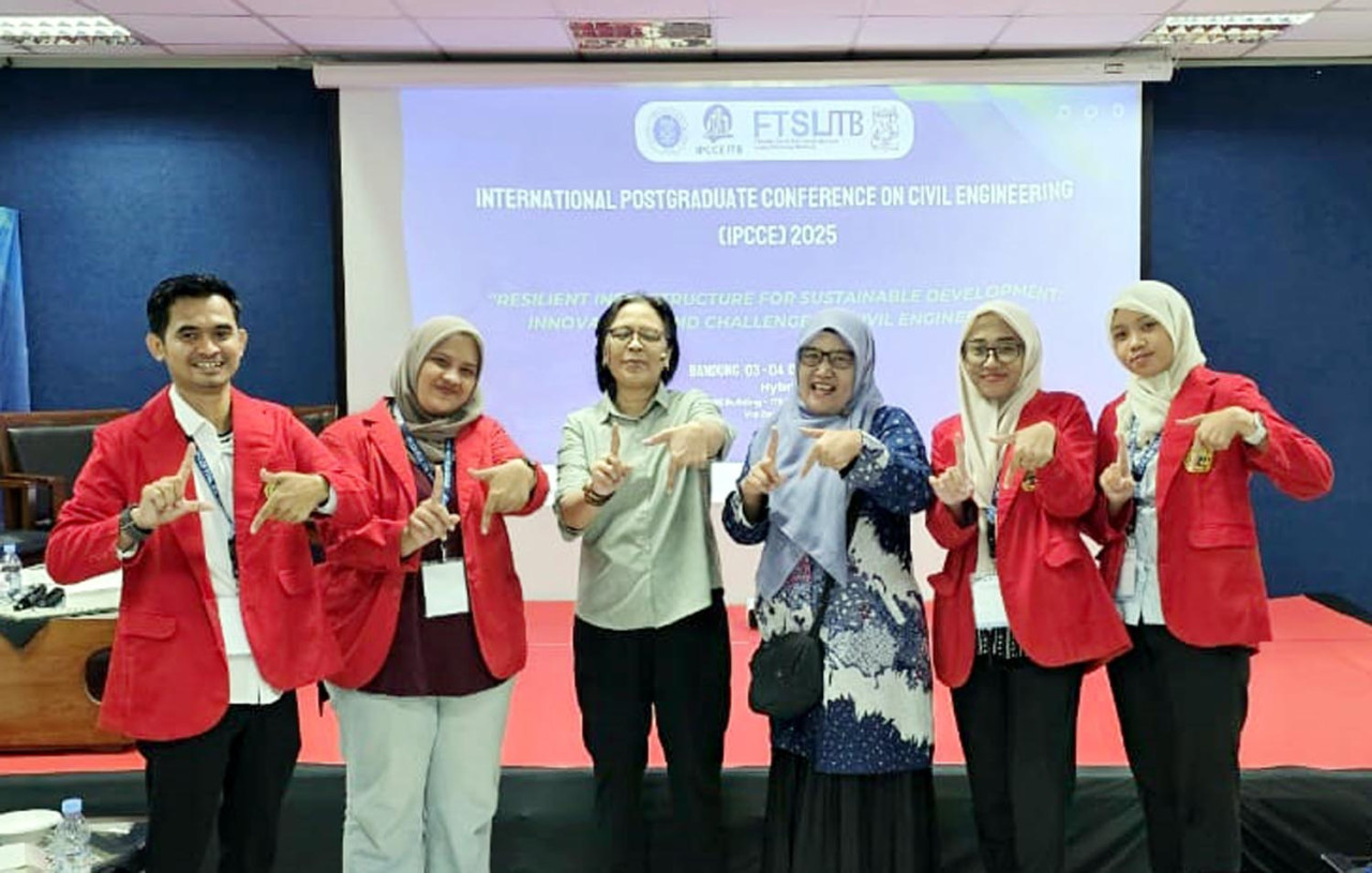 Mahasiswa Magister Teknik Sipil Untag Surabaya berpartisipasi dalam IPCCE 2025 di ITB.  (Foto: Humas Untag Surabaya/jatimnow.com)
