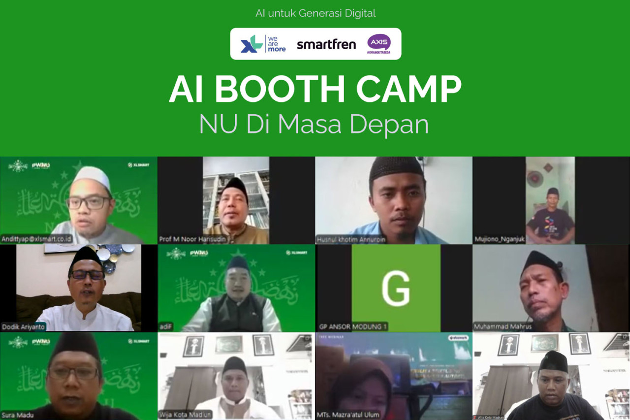 XLSMART dan PWNU Jatim menggelar AI Bootcamp secara daring. (Foto: Donny Kusmantoro/jatimnow.com)