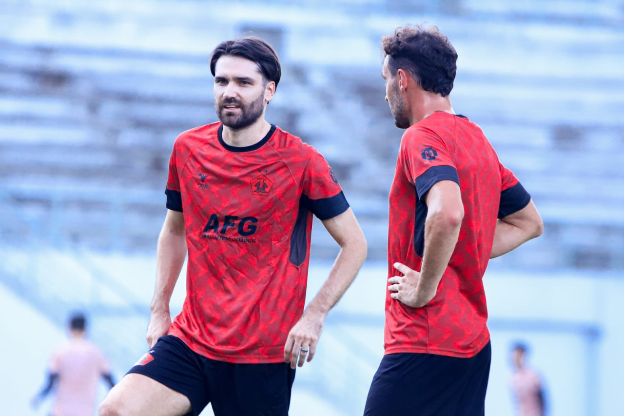 Foto: Pemain anyar Persik Kediri Jon Toral saat berlatih. (Persik Kediri/jatimnow.com)