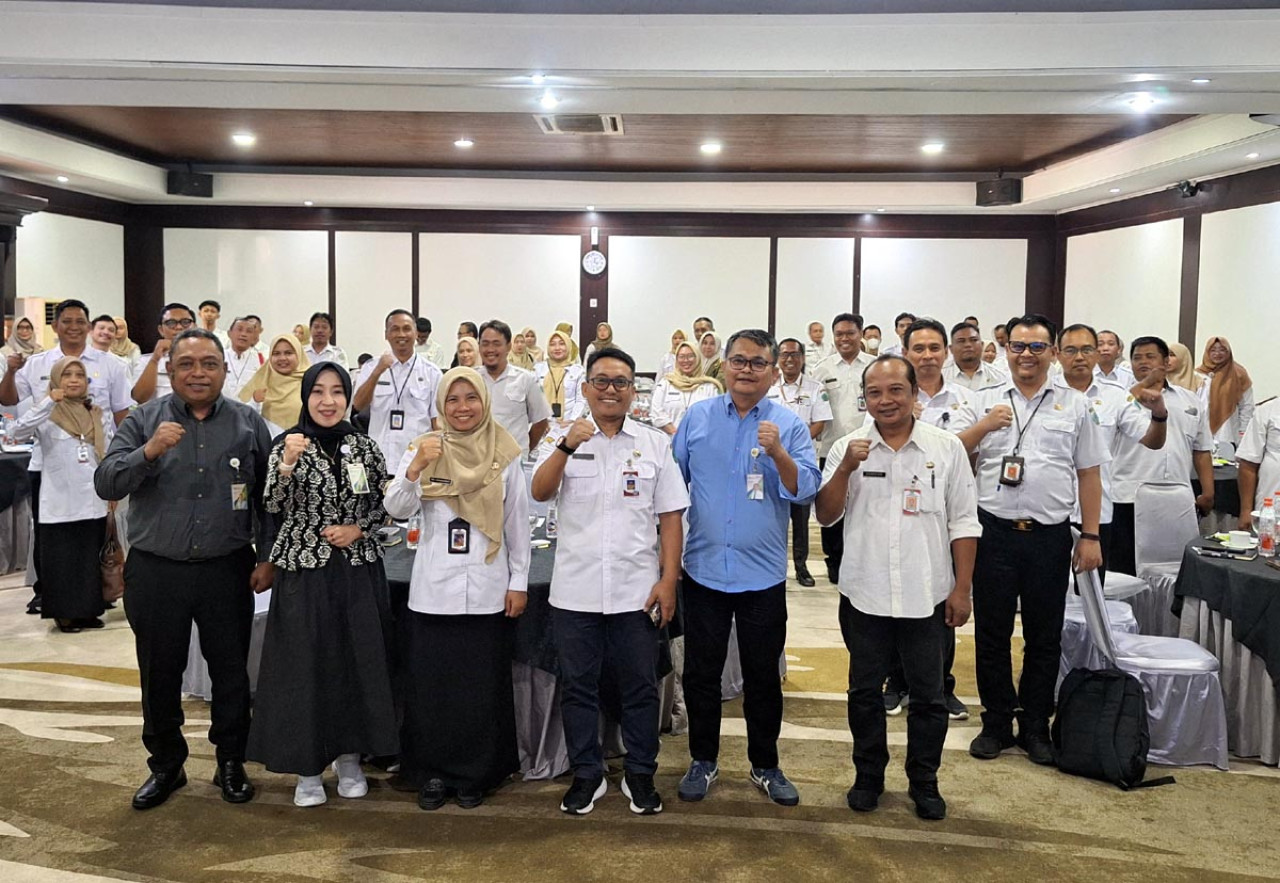 Monitoring dan Evaluasi (Monev) BPJS Ketenagakerjaan Cabang Sidoarjo dan Krian bersama para Pejabat Pembuat Komitmen (PPK) dari berbagai dinas di lingkungan Pemkab Sidoarjo. (Foto: Ali/jatimnow.com)