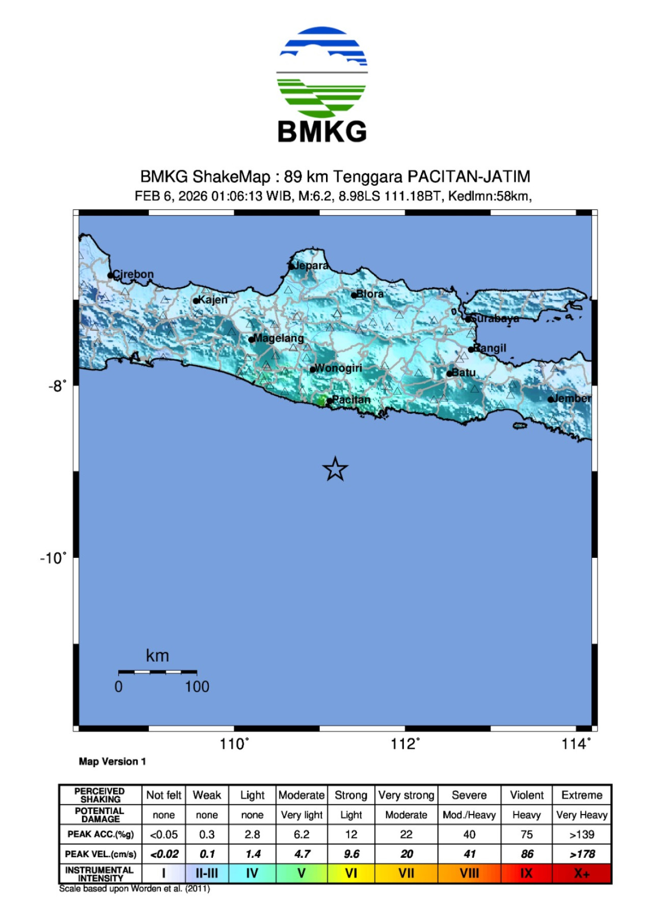 Gempa Tektonik M6,2 Guncang Pacitan, BMKG Pastikan Tidak Berpotensi Tsunami