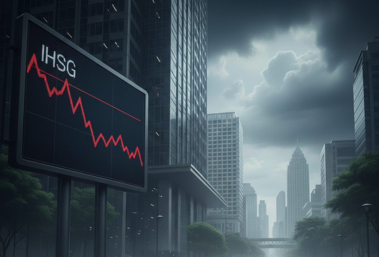 Indeks Harga Saham Gabungan (IHSG) anjlok hingga sekitar 16 persen. (Foto: Ilustrasi/Gemini)