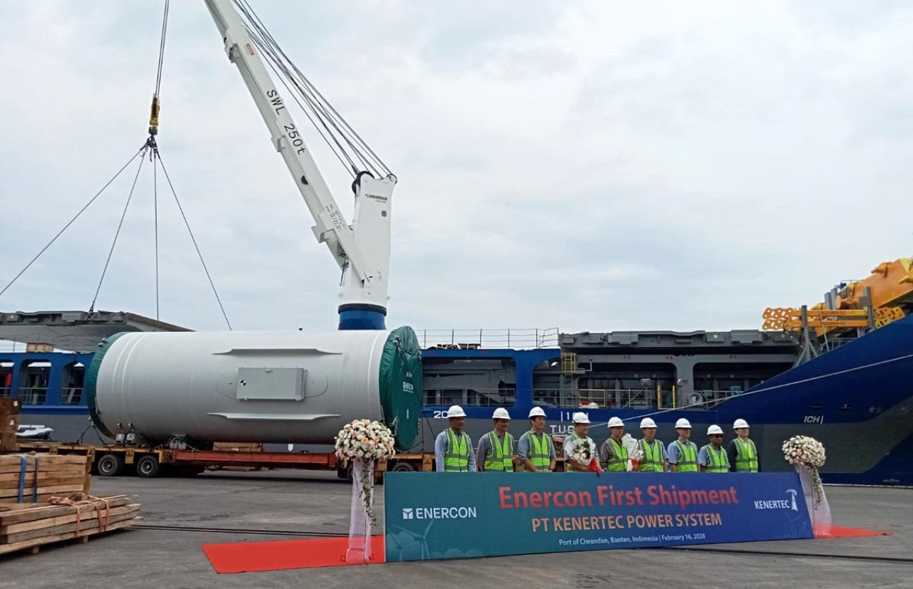 PTP Nonpetikemas Cabang Banten sukses ekspor perdana Wind Mill Tower buatan Kenertec ke Kanada via Pelabuhan Ciwandan. (Foto: PTP Nonpetikemas/jatimnow.com)