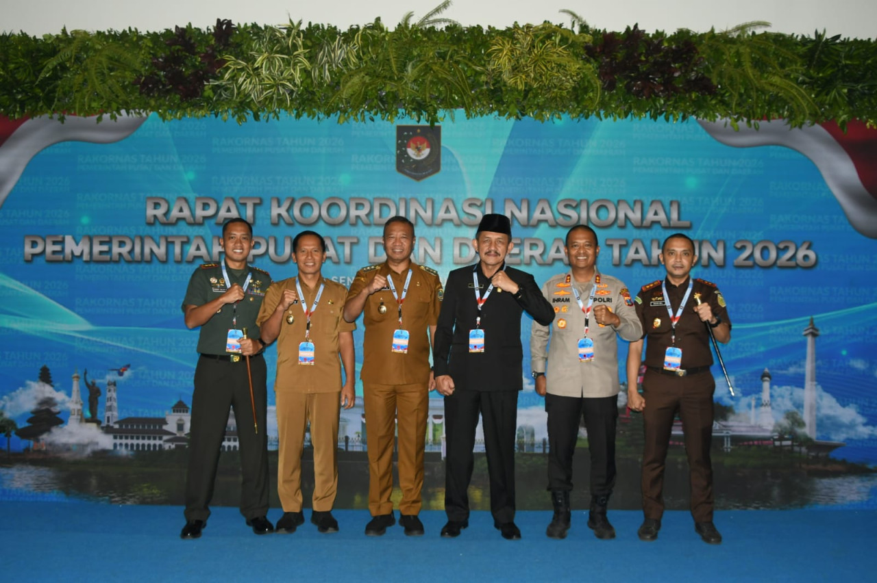 Foto: Jajaran Forkopimda Tulungagung saat hadir dalam Rakornas di Sentul. (Prokopim/jatimnow.com)