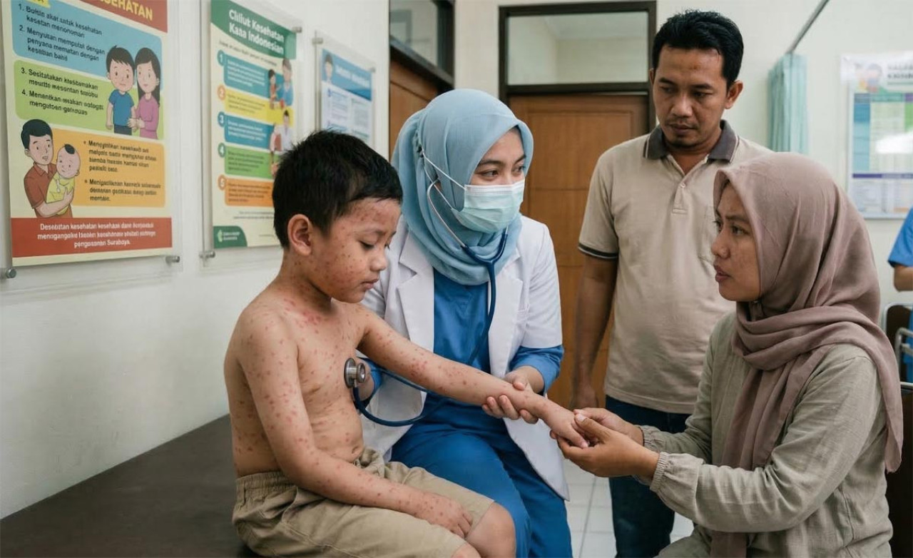 Penyakit campak sering kali dipandang sebelah mata oleh sebagian masyarakat karena gejalanya yang menyerupai flu biasa. (Foto: Ilustrasi/Gemini)