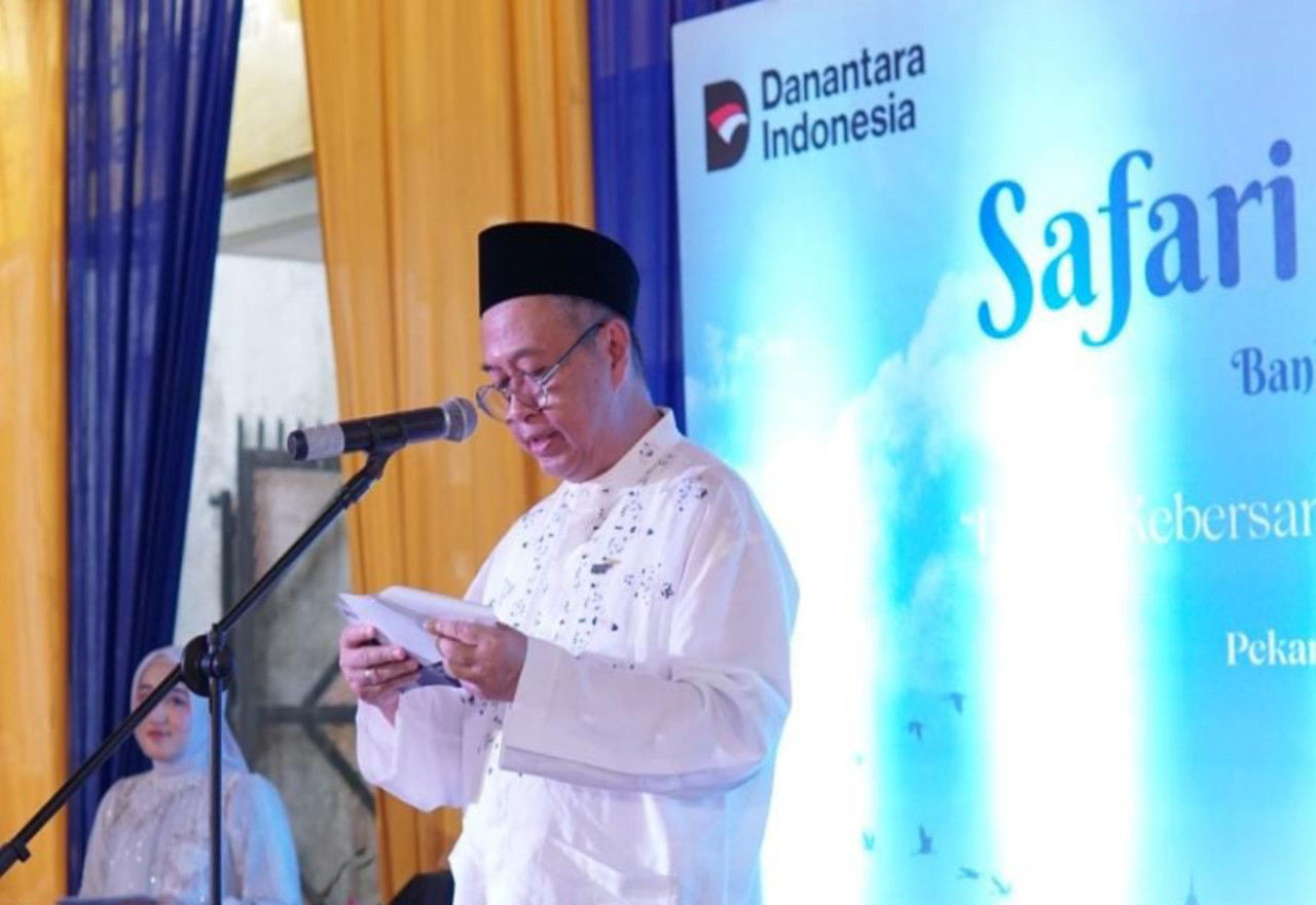 Direktur Utama Bank Mandiri Taspen, Panji Irawan, pimpin Safari Ramadan di Pekanbaru. (Foto: Bank Mandiri Taspen for JatimNow.com)