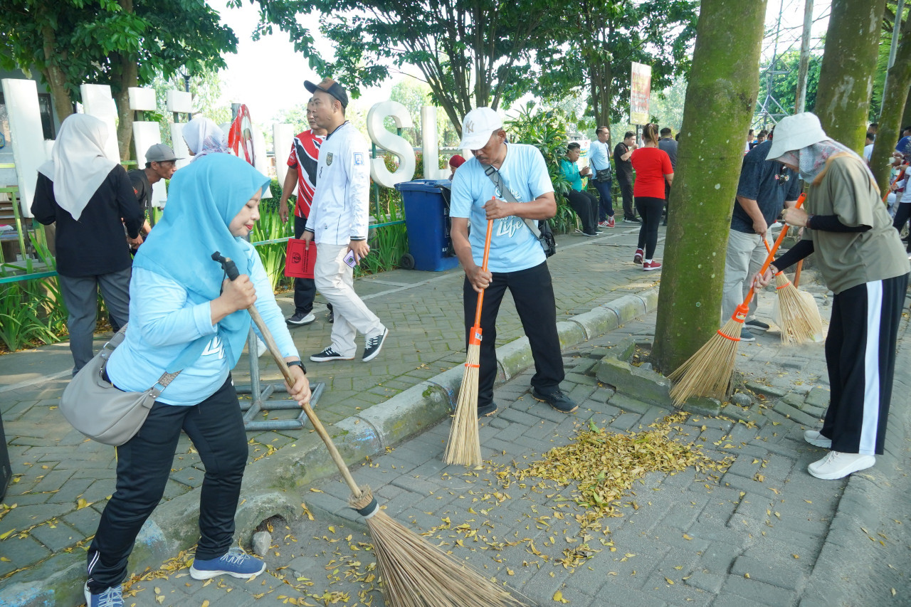 Kegiatan korvei di Taman Hijau SLG Kabupaten Kediri. (Foto: Pemkab Kediri/jatimnow.com)