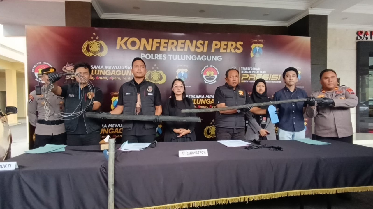 Sindikat Pencuri Kabel Telkom Digulung Polres Tulungagung