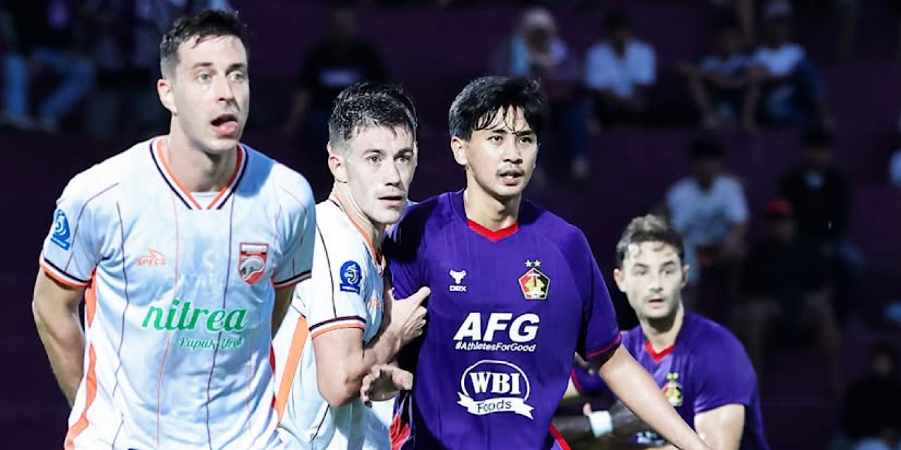 Laga sengit Persik Kediri vs Borneo FC di Brawijaya. (Foto: Persik Kediri/jatimnow.com)