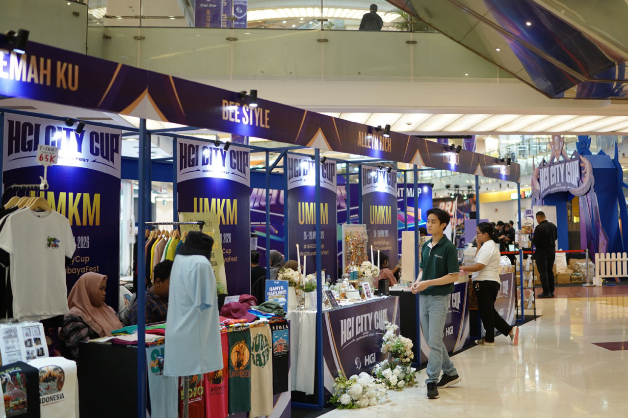 Para pelaku UMKM lokal mendapatkan panggung di sekitar venue HGI City Cup 2026 Surabaya Fest di Grand City Mall. (Foto: HGI for jatimnow.com)
