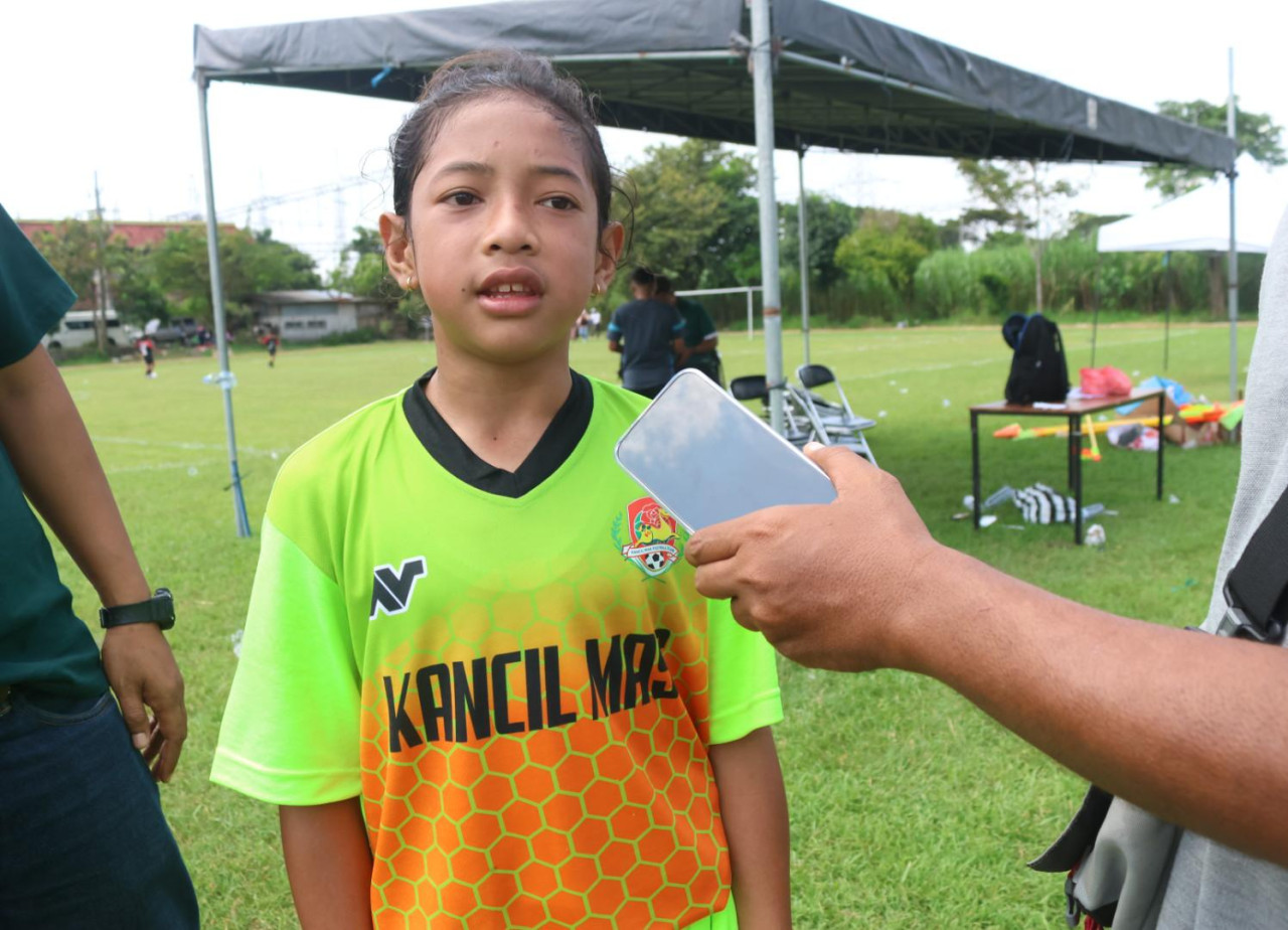Valentina Imelda, motor serangan Kancil Mas di Turnamen Dandim Cup Kediri U12. (Foto: Galuh for jatimnow.com)