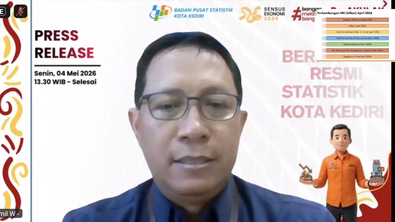 Harga Konsumen di Kota Kediri Melandai, April Catat Deflasi 0,12 Persen