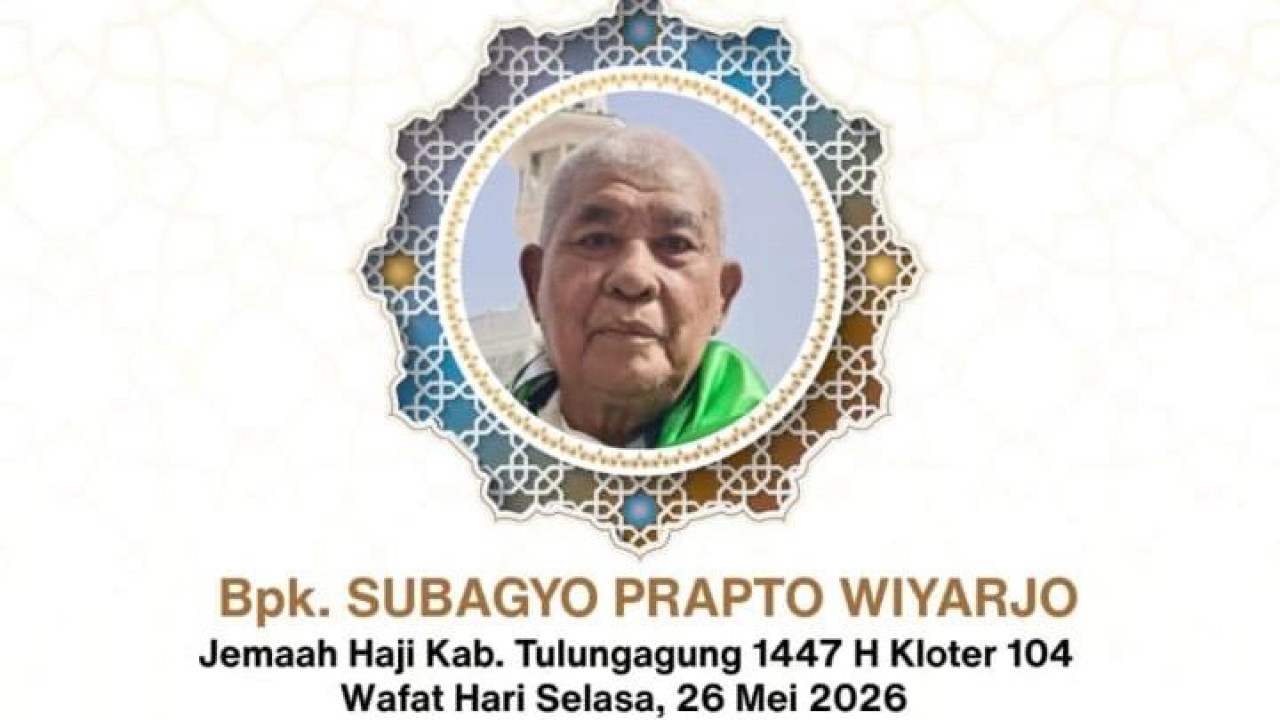 Potret Subagyo Prapto Wiyarjo, jemaah haji asal Tulungagung yang meninggal di Arafah. (Foto: Kemenhaj Tulungagung/jatimnow.com)