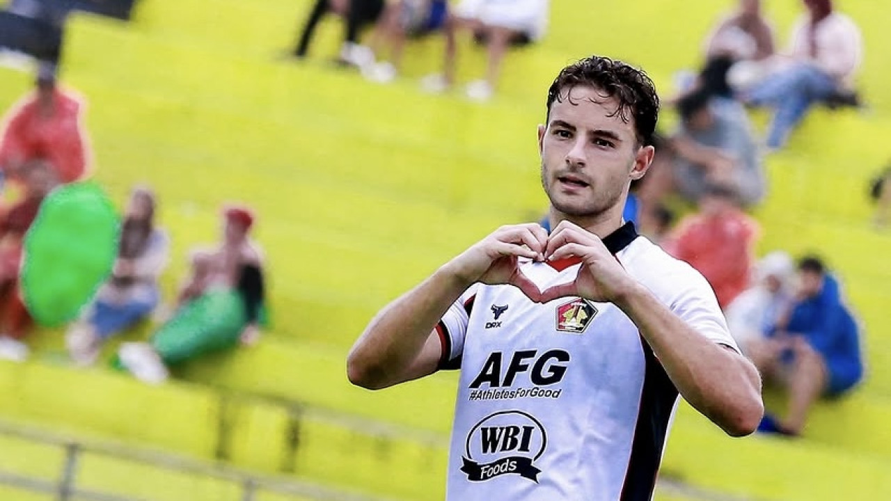 Striker Persik Kediri Jose Enrique cetak brace di laga melawan Semen Padang. (Foto: Persik Kediri/jatimnow.com)