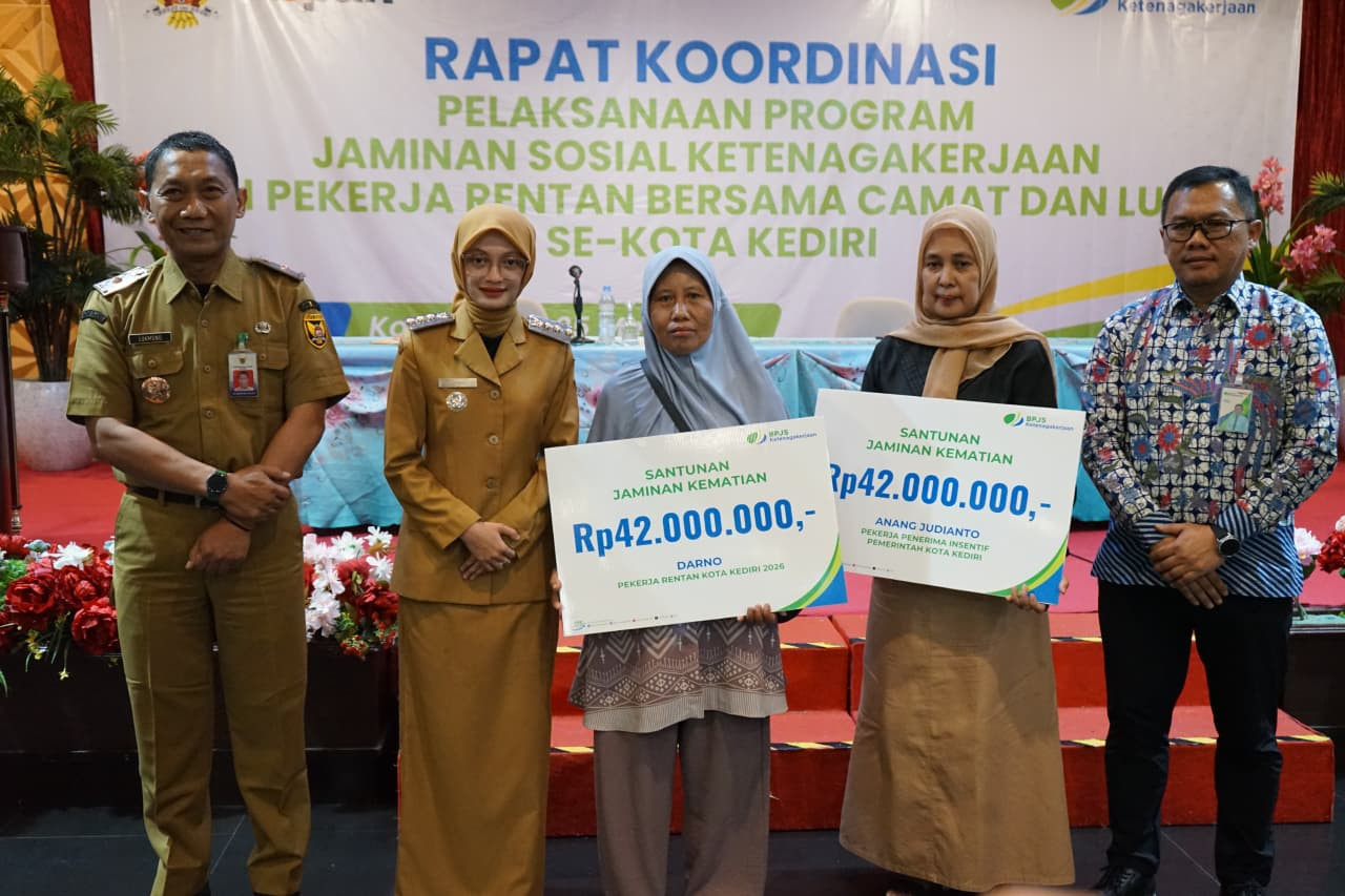 Wali Kota Kediri Perkuat Perlindungan Pekerja Rentan Lewat Jaminan Sosial