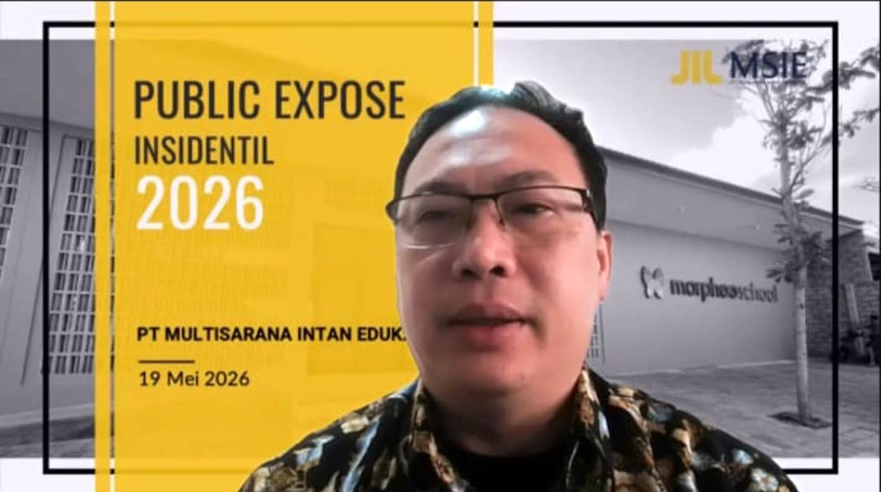 Direktur Utama PT MSIE, Tanu Widjaja, memberikan keterangan dalam Public Expose Insidentil yang digelar pada Selasa (19/5/2026). (Foto: Ali Masduki/jatimnow.com)
