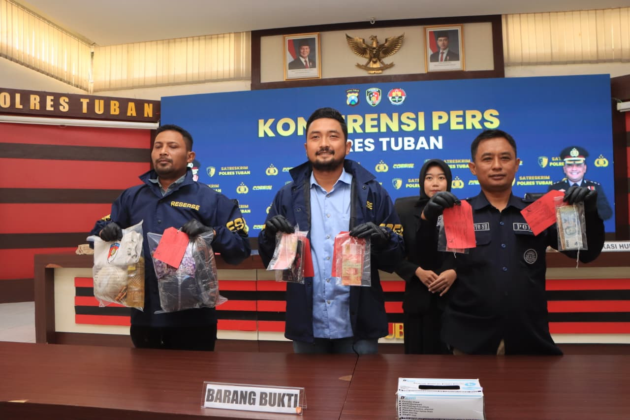 Polres Tuban Ungkap Peredaran Uang Palsu di Pasar Wage Grabagan