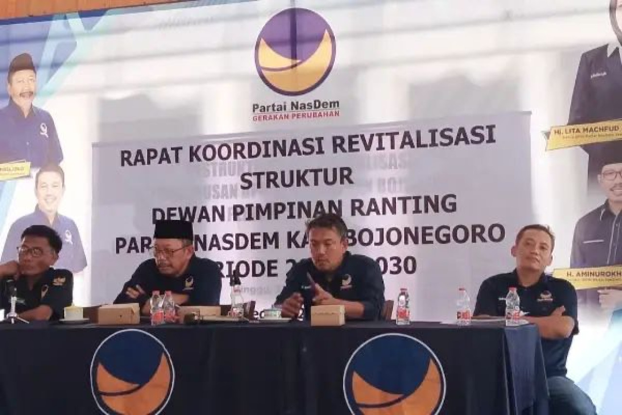 Rakor Revitalisasi Struktur Dewan Pimpinan Ranting Partai NasDem Bojonegoro. (Foto: DPD Nasdem Jatim for jatimnow.com)
