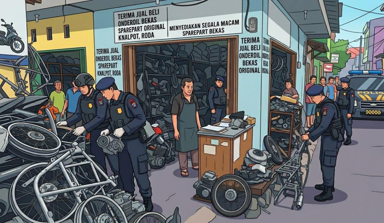 Tekan Curanmor, Polres Probolinggo Kota Perketat Pengawasan Pasar Onderdil Bekas