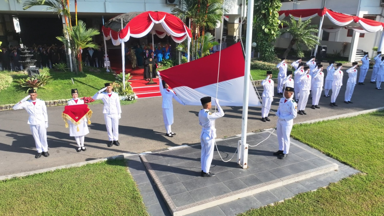 Upacara Peringatan Hari Lahir Pancasila ke-81 yang digelar di Halaman Balai Kota Kediri. (Foto: Pemkot Kediri/jatimnow.com)