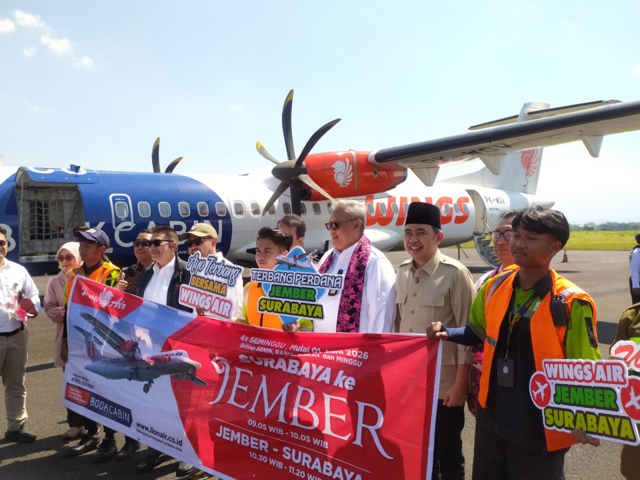 Pembukaan penerbangan rute Jember-Surabaya. (Foto: Sigit for jatimnow.com)