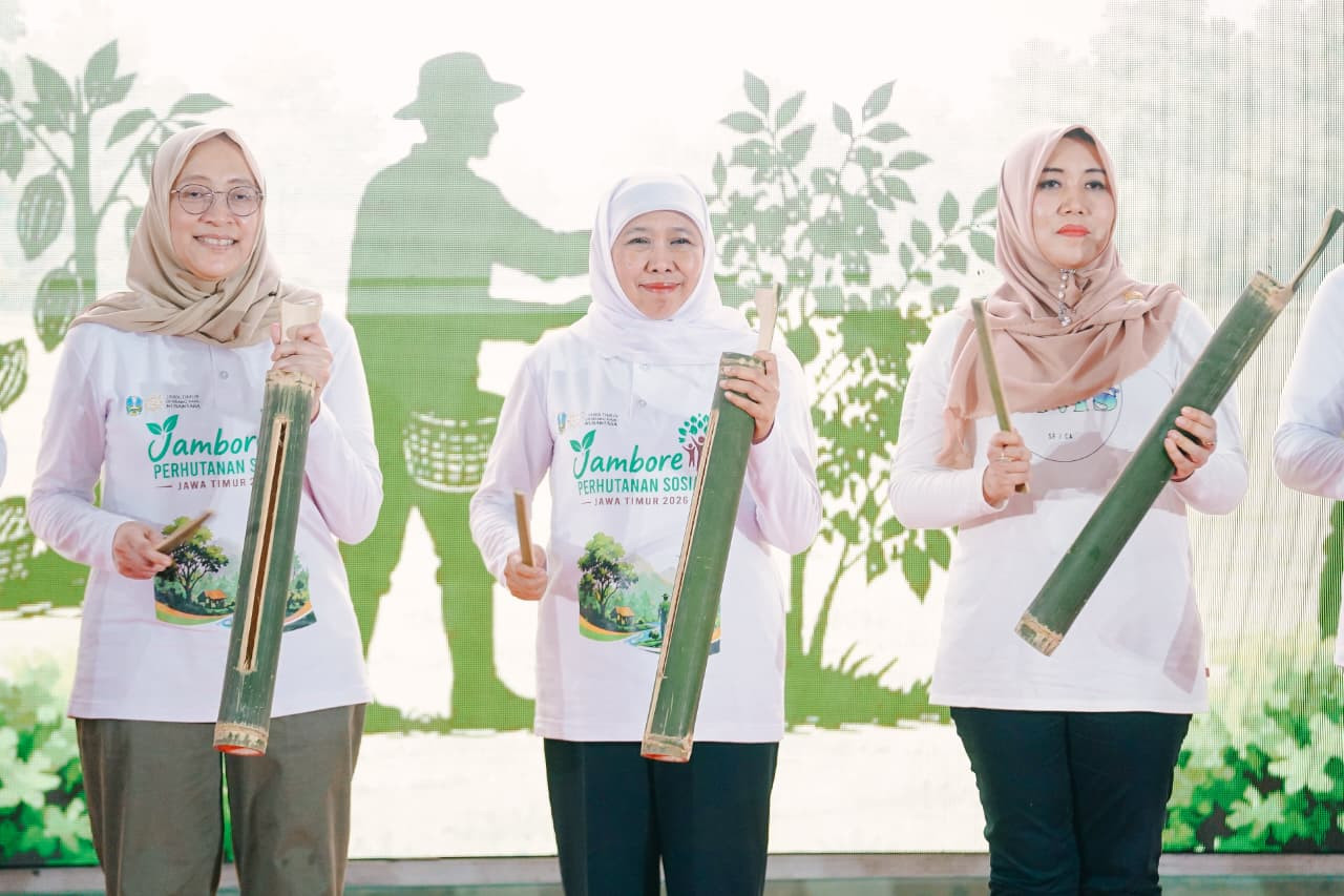 Gubernur Khofifah membuka Jambore Perhutanan Sosial di Madiun (foto: Adpim Jatim for jatimnow.com)