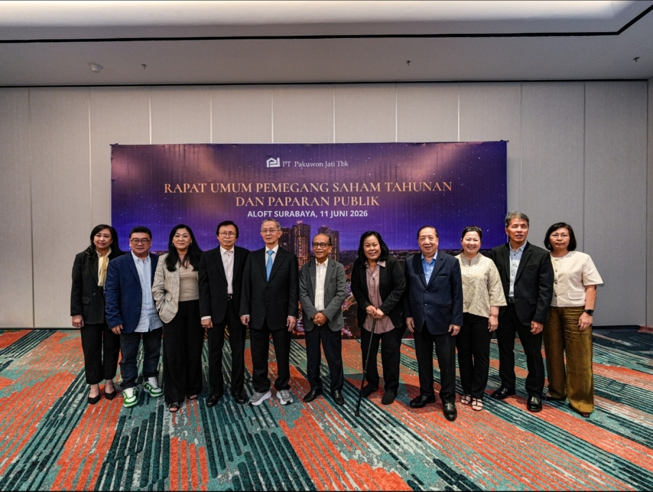 Jajaran Direksi dan Komisaris PT Pakuwon Jatim (PWON) usai RUPS di Surabaya (foto: PWON for jatimnow.com)