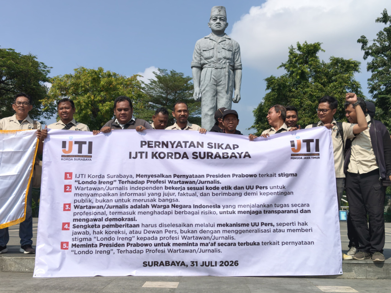 IJTI Korda Surabaya gelar aksi damai tolak stigma 'londo ireng'. (Foto: istimewa)