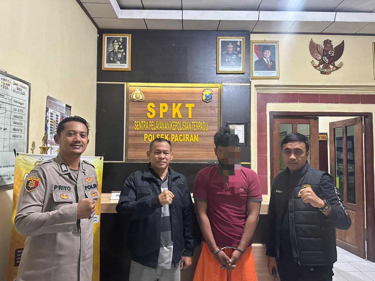 Pelaku pencurian motor diamankan Polsek Paciran, Polres Lamongan. (Foto : Adyad Ammy Iffansah/jatimnow.com)