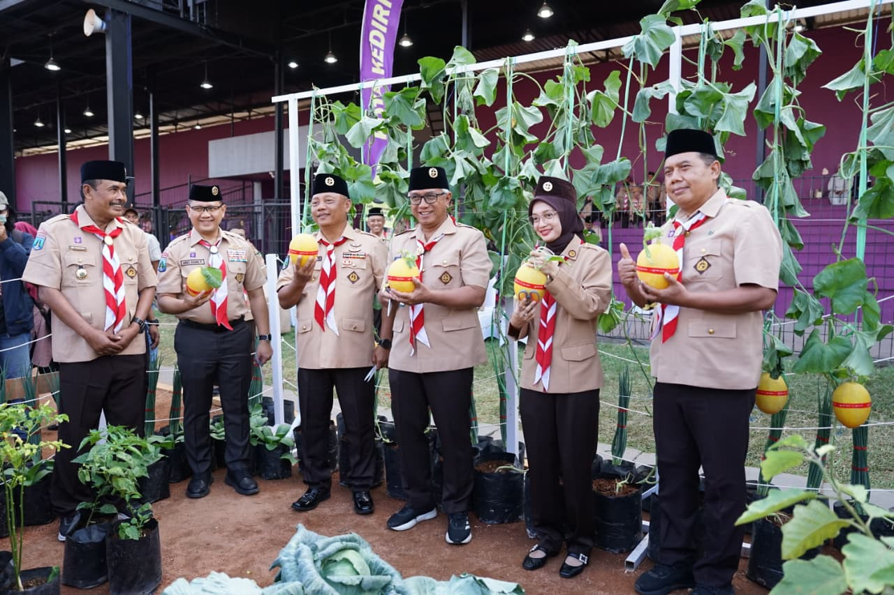 Kegiatan Apel Akbar Pramuka Penggerak Ketahanan Pangan di Kota Kediri. (Foto: Pemkot Kediri/jatimnow.com)