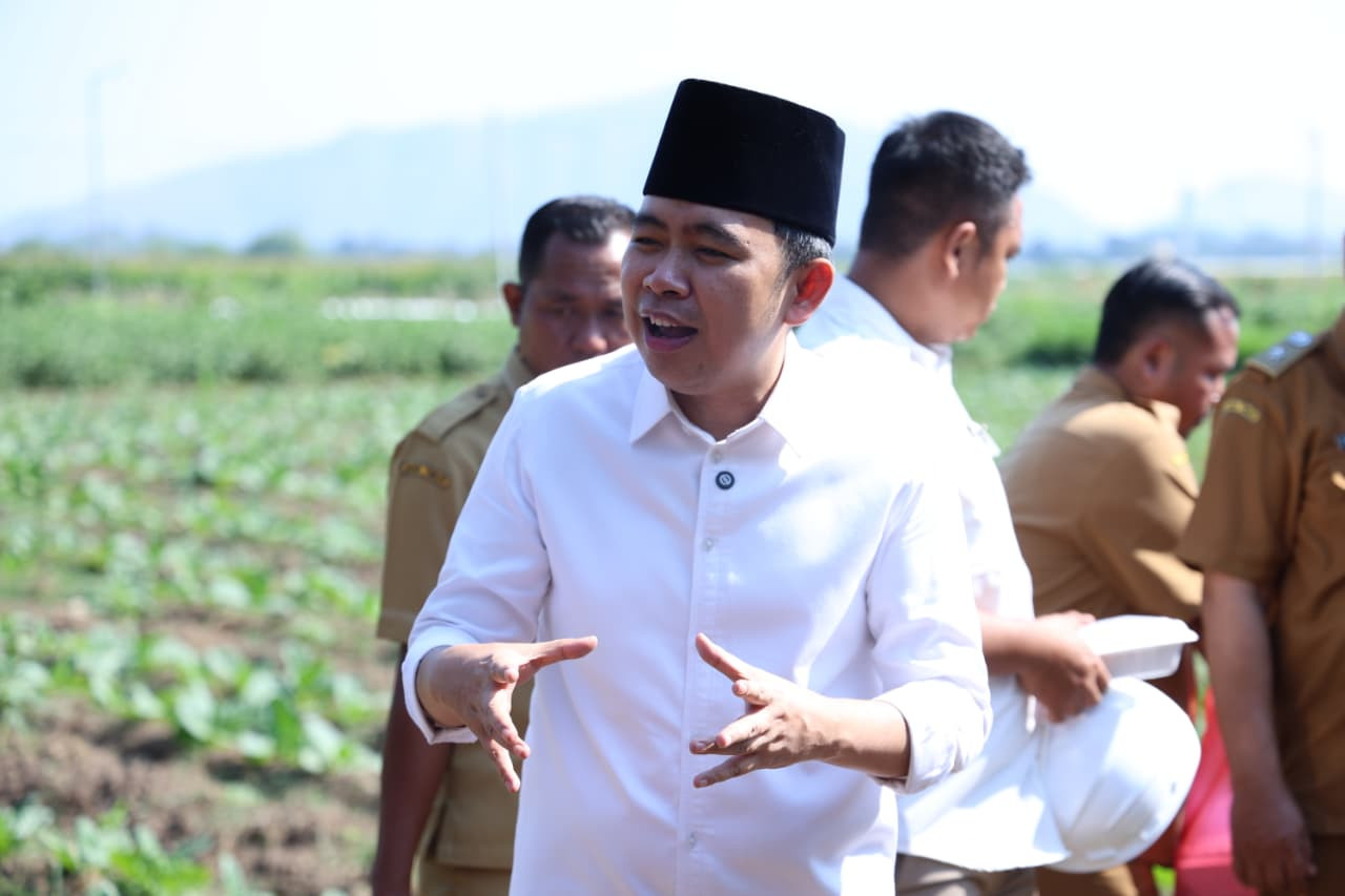 Bupati Jember, Muhammad Fawait saat meninjau pembangunan irigasi. (Foto: DIskominfo for jatimnow.com)