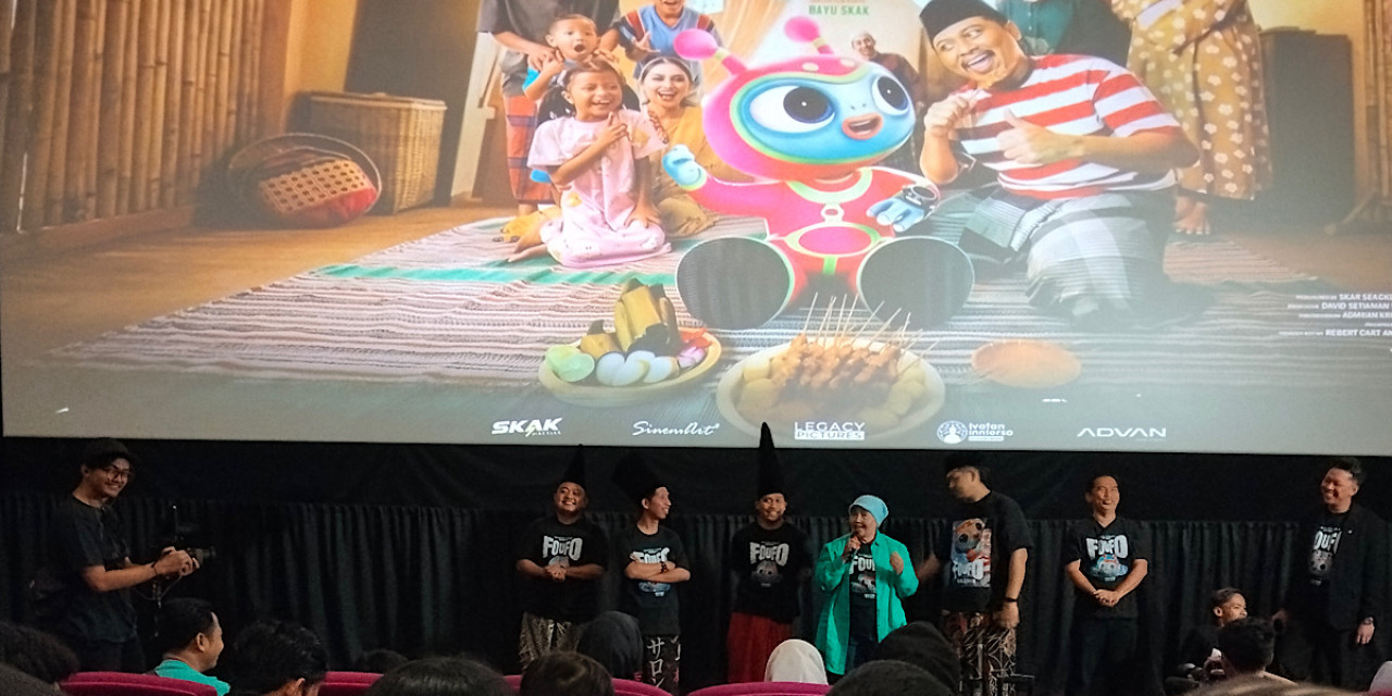 Suasana nobar film Foufo di Kediri. (Foto: Nanik for jatimnow.com)