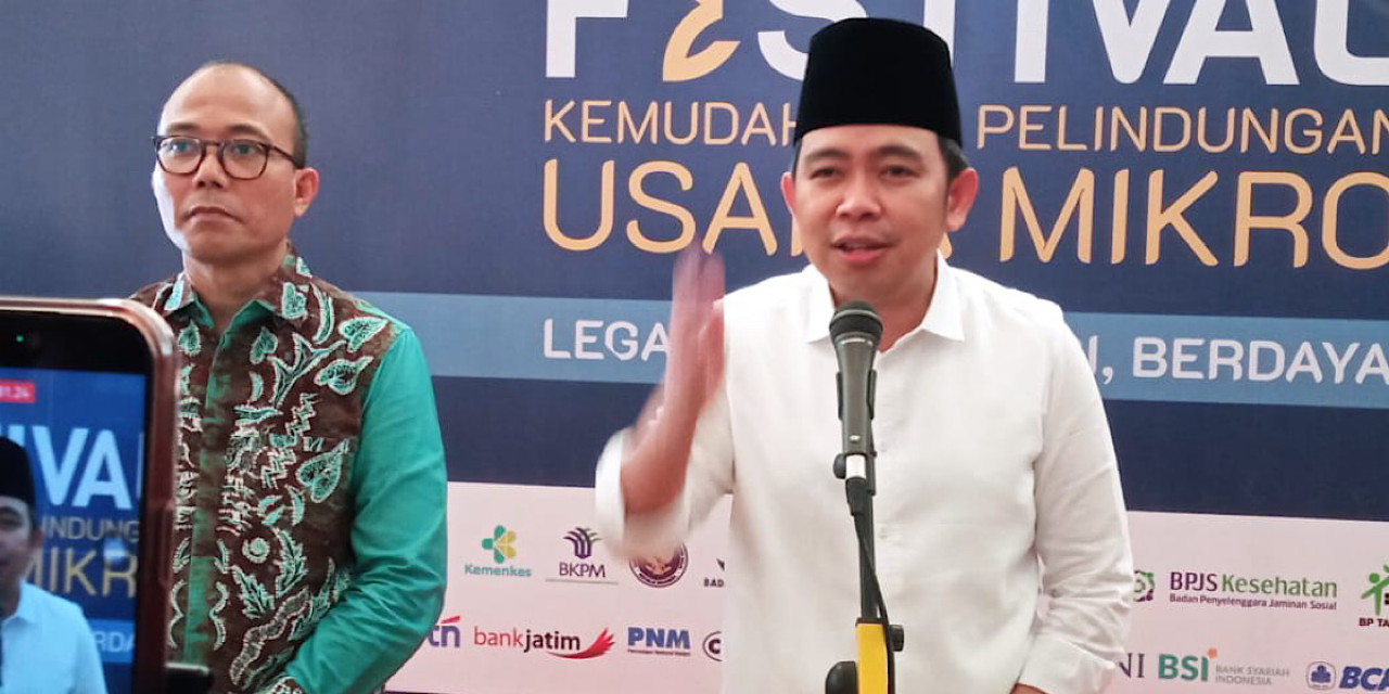 Bupati Jember Muhammad Fawait dalam Festival Kemudahan dan Perlindungan Usaha Mikro. (Foto: Sugianto/jatimnow.com)