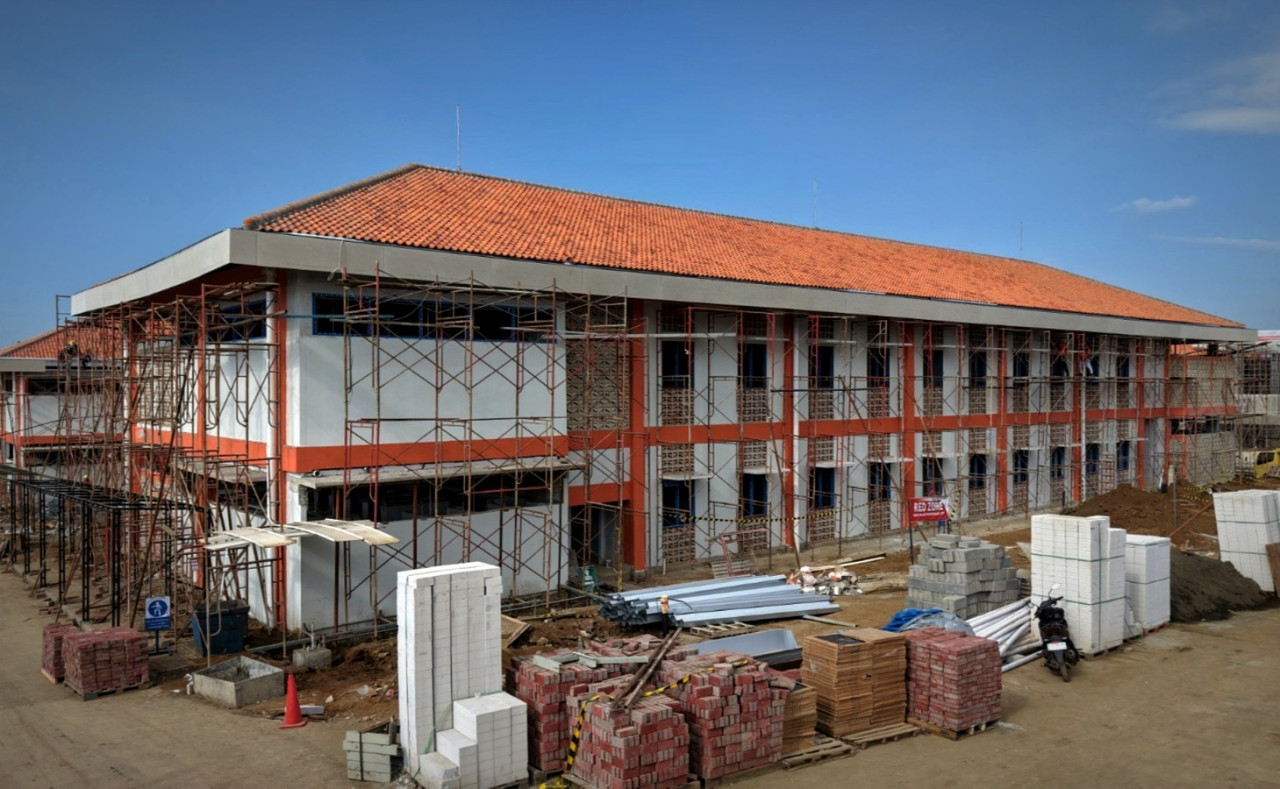 Pembangunan Sekolah Rakyat di Desa Karangcegak, Kecamatan Sumbang, Kabupaten Banyumas, Jawa Tengah. (Foto: SIG for jatimnow.com)