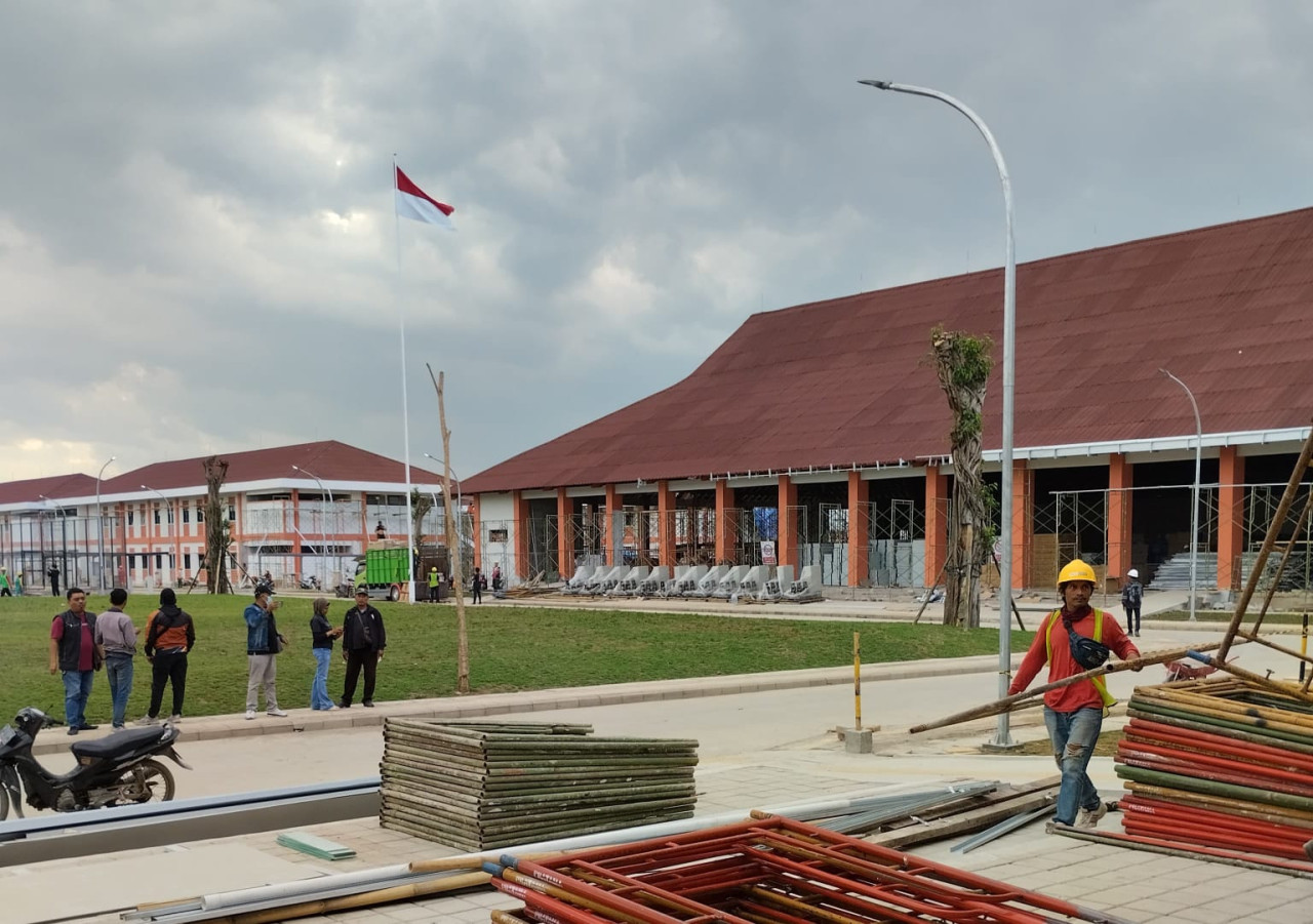 Progres pembangunan sekolah rakyat di Jember. (Foto: Sugianto/jatimnow.com)