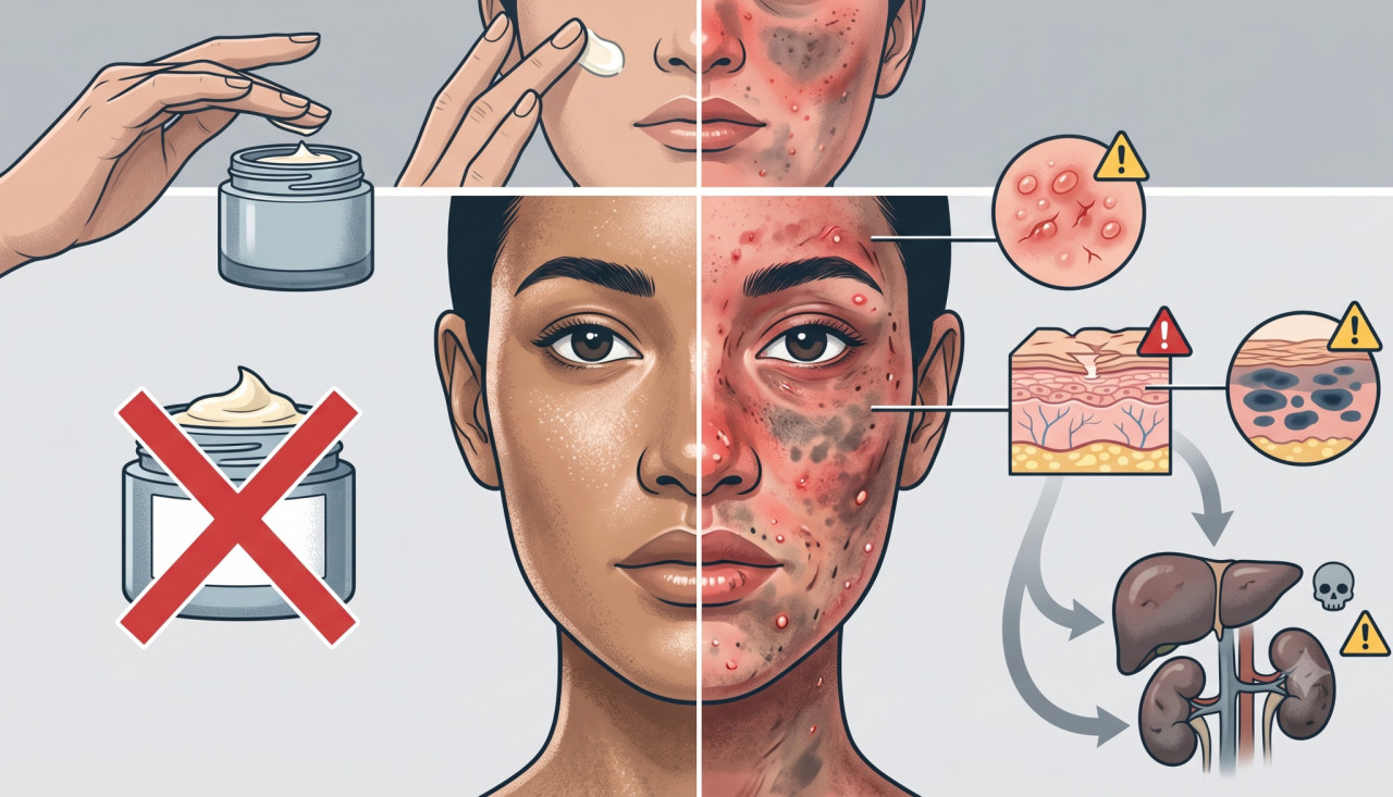 Bahaya pemutih ilegal bagi kesehatan (ilustrasi). (Foto: Gemini AI)