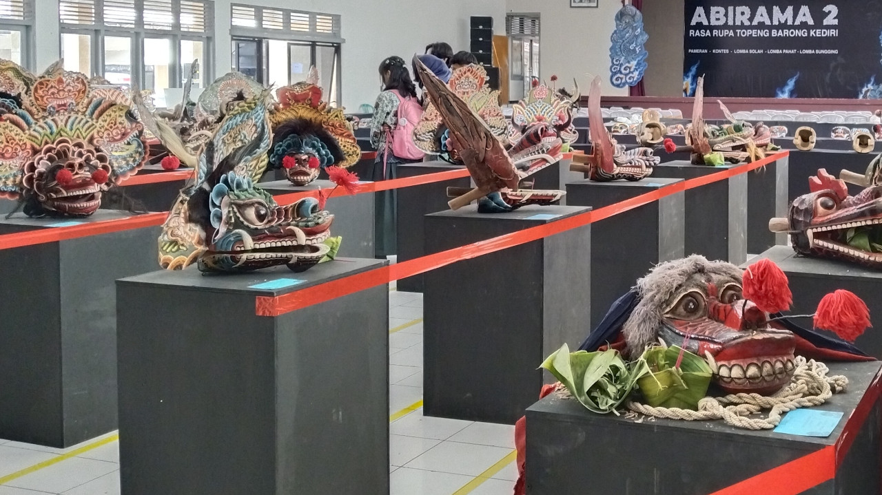 Barongan dalam Pameran Abirama 2 bertajuk Rasa Rupa Topeng Barong yang digelar di Gedung Bhagawanta, Kediri. (Foto: Istimewa)