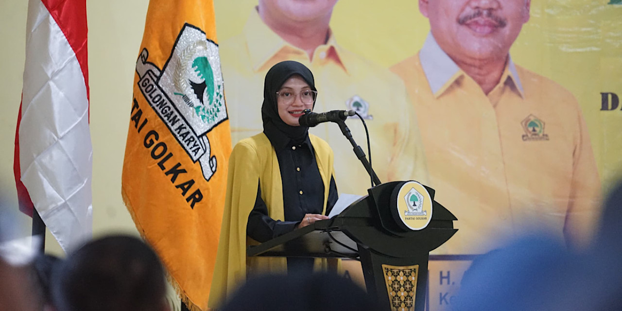 Wali Kota Kediri Vinanda Prameswati saat menghadiri Rakerda DPD Partai Golkar Kota Kediri sekaligus pelantikan Pimpinan Kecamatan Partai Golkar se-Kota Kediri. (Foto: Pemkot Kediri/jatimnow.com)