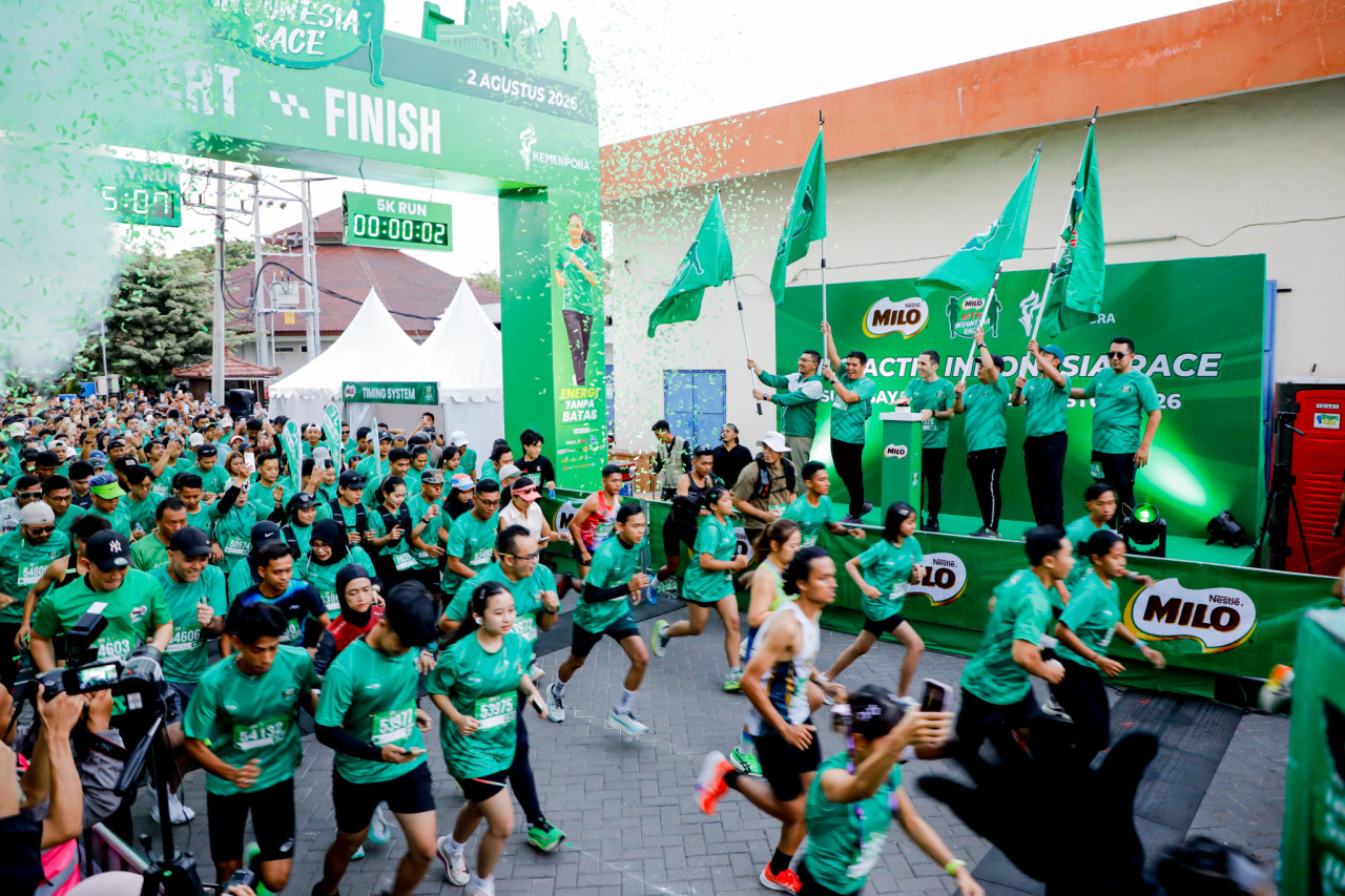 Kemeriahan MILO ACTIV Indonesia Race 2026 Surabaya Series pada Minggu (2/8/2026). (Foto: Humas Nestle for jatimnow.com)
