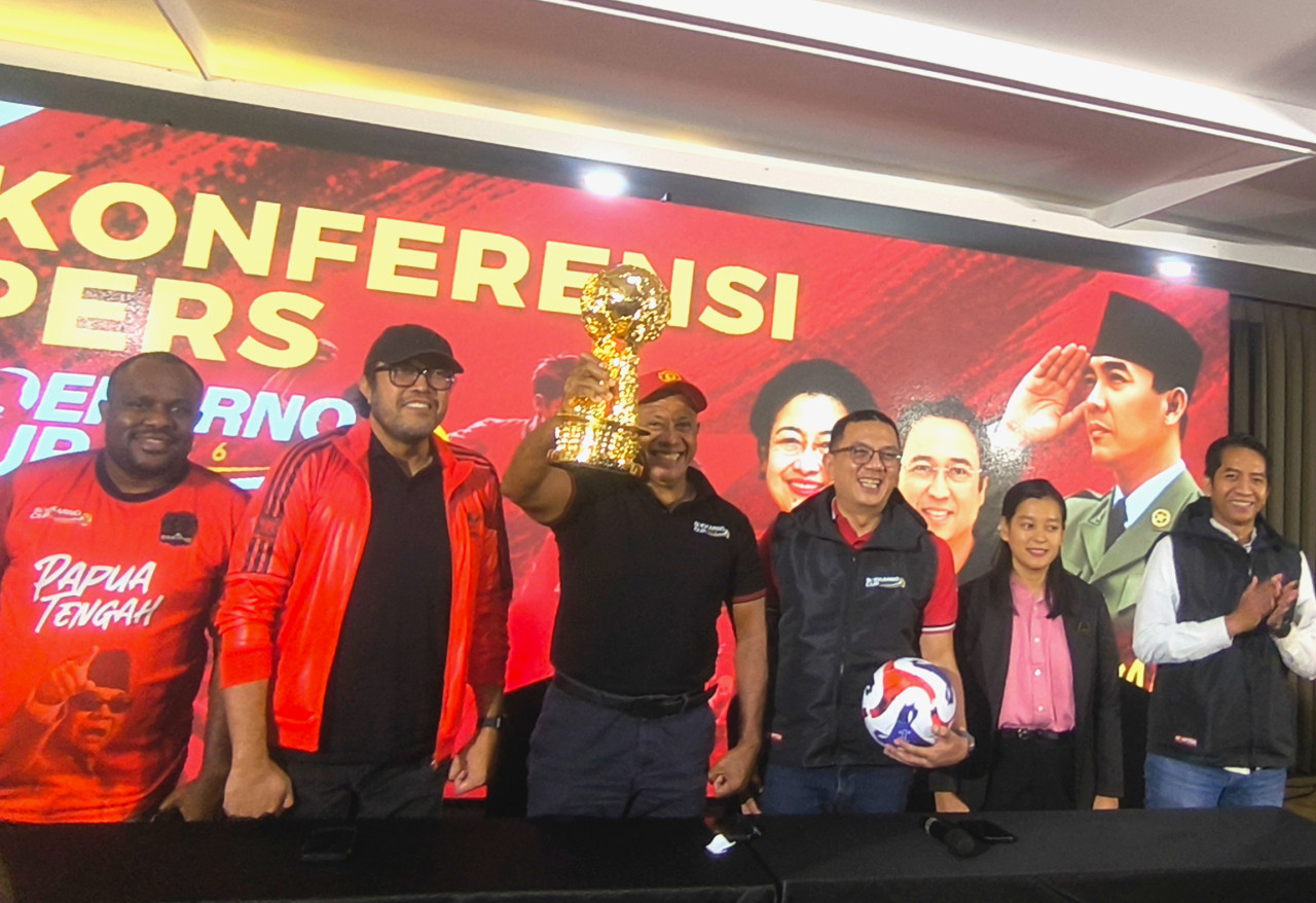 Konferensi pers terkait penyelenggaraan Soekarno Cup 2026 di Surabaya, Selasa (4/8/2026). (Foto: Dadang Kurnia/ jatimnow.com)