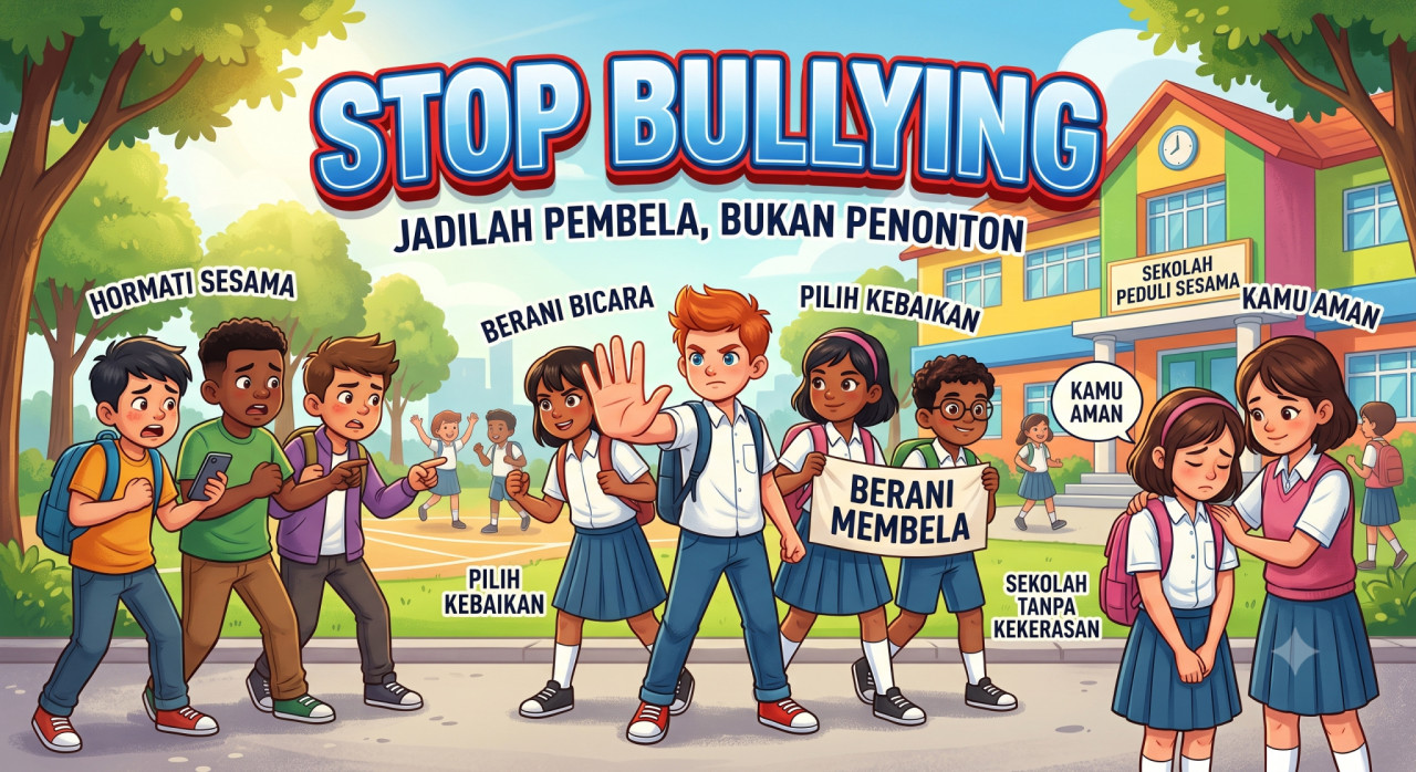 Stop bullying (ilustrasi). (Foto: Gemini AI)