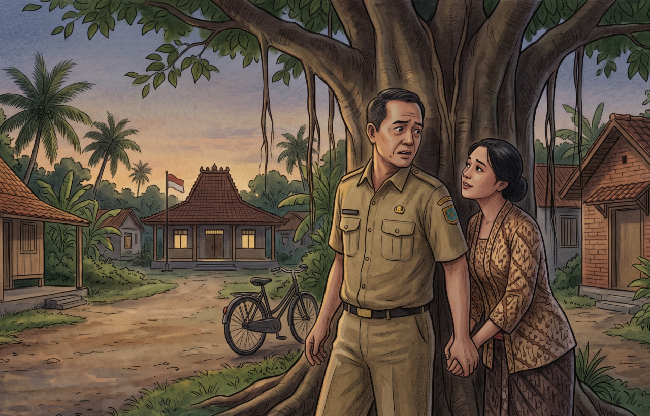 Perselingkuhan perangkat desa (ilustrasi). (Foto: Gemini AI)