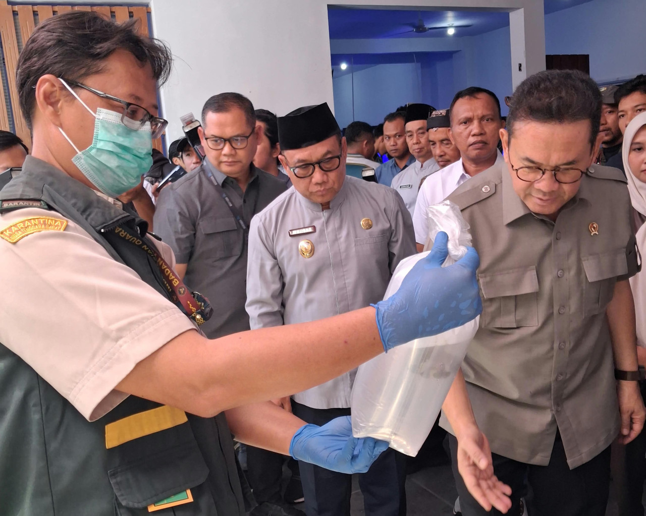 Pelepasan ekspor 230 koral hidup dari Kabupaten Banyuwangi menuju Amerika Serikat. (Foto: Karantina Jatim for jatimnow.com)