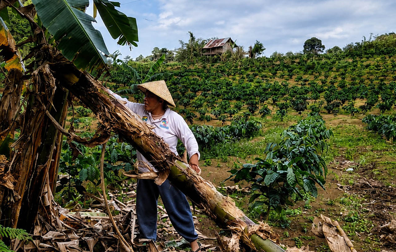 Pengambilan bahan baku pisang. (Foto: PINUS for jatimnow.com)