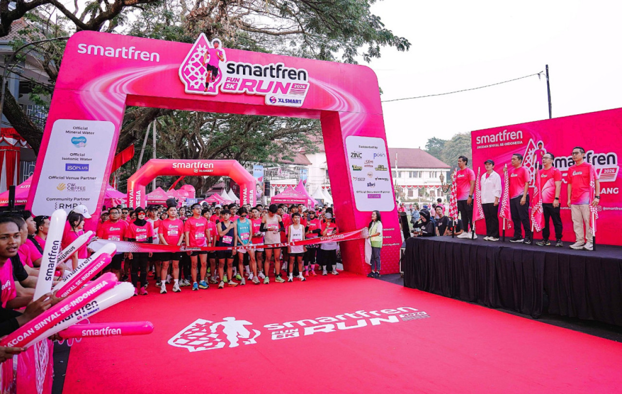 SMARTFREN RUN Malang 2026 memadukan olahraga, komunitas, UMKM, dan penguatan konektivitas digital di Malang Raya. (Foto: XLSMART for jatimnow.com)