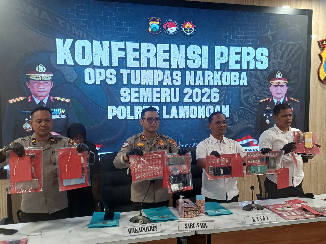 Belasan Pengedar Narkoba Ditangkap Polres Lamongan, Satu Diantaranya Perempuan