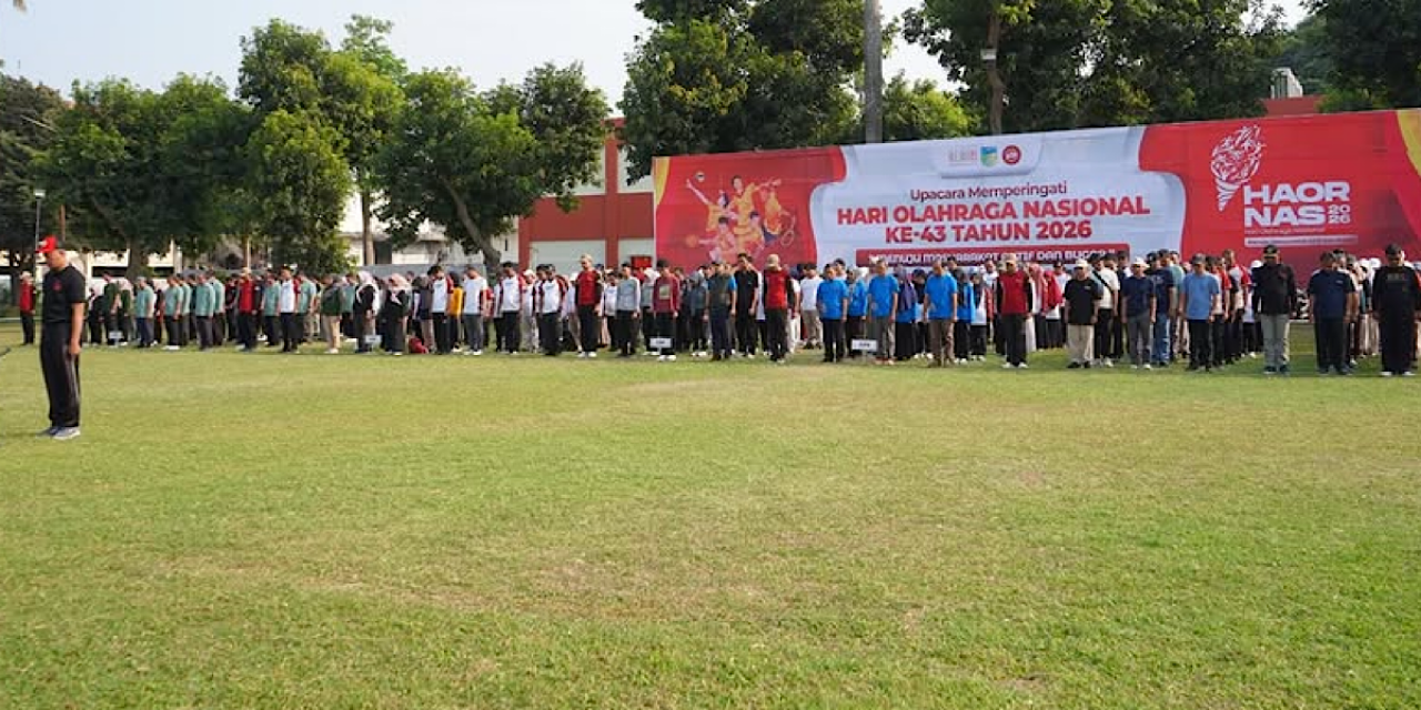 Peringatan Hari Olahraga Nasional (Haornas) ke-43 Tahun 2026 di Lapangan Belakang Pemkab Kediri. (Foto: Pemkab Kediri/jatimnow.com)
