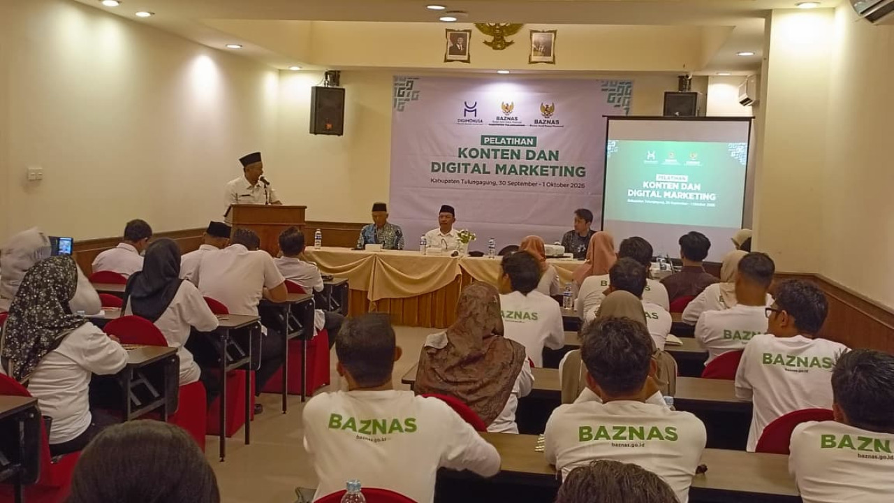 Peserta pelatihan Workshop Optimalisasi Konten yang digelar Baznas Tulungagung. (Foto: Bramanta/jatimnow.com)